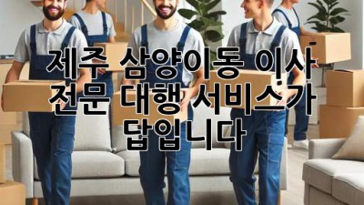 제주 삼양이동 이사, 전문 대행 서비스가 답입니다!